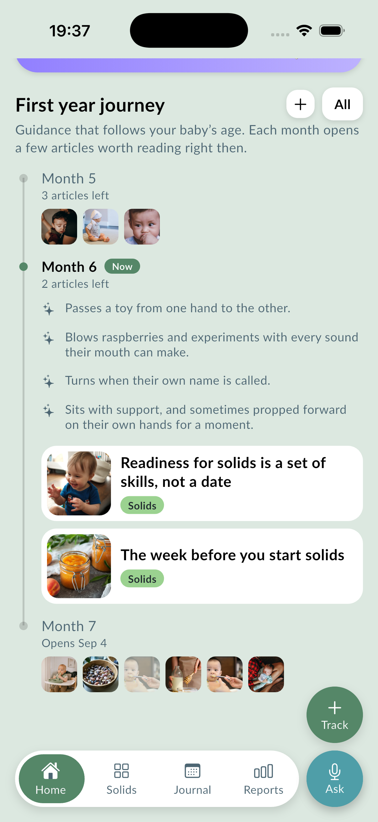 The first year journey, opening a new set of milestones and articles each month